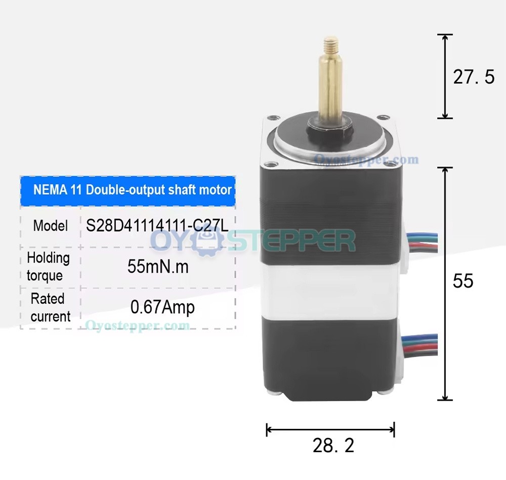 10Pcs NEMA 11 Coaxial Stacked Stepper Motor 1.8&deg; 55mN.m 0.67A 6.16 V 2 Phase Multilayer Stepper Motor